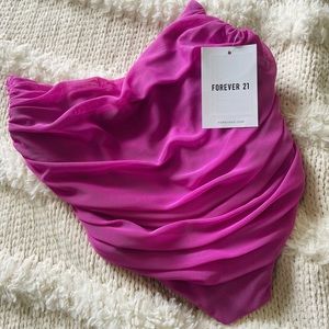 NWT Forever 21 Mesh Corset Crop Top in Jacaranda 💜🩷- Sold Out Online